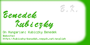 benedek kubiczky business card